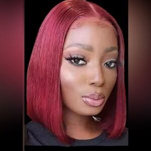Wine Red/ Burgundy Bob Wig  12"